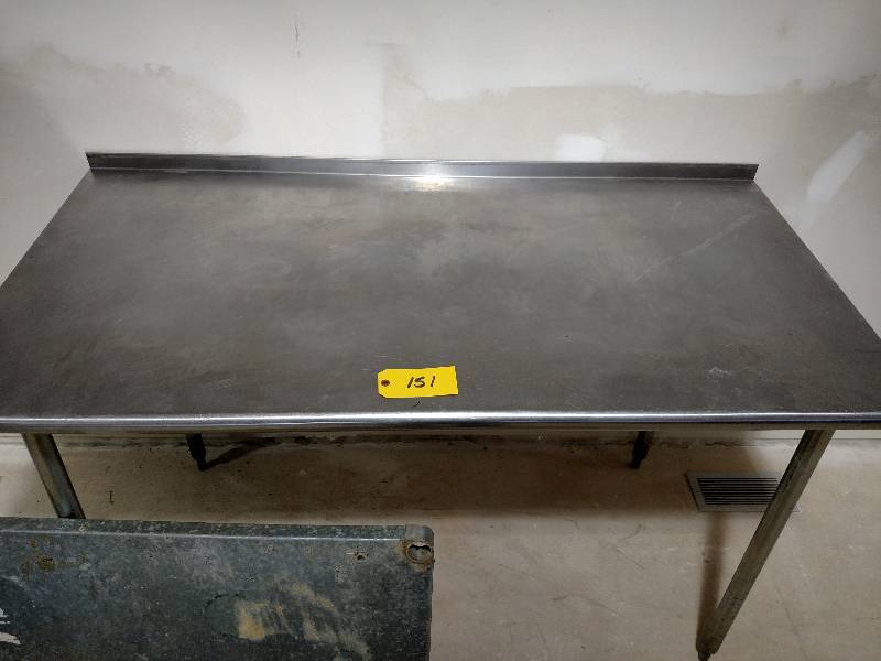 lot 151 image: Stainless Steel Table, Galvanized L...
