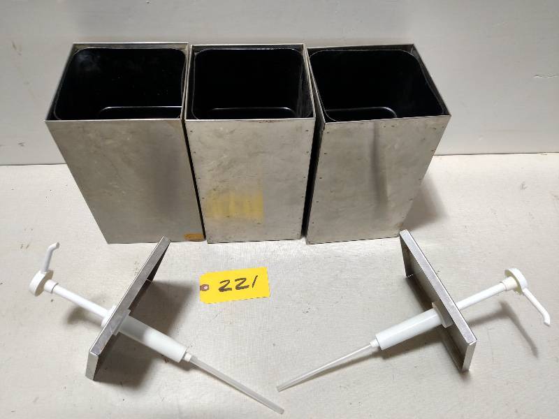 lot 221 image: (3) Dispenser Cans with Sleeves & (...