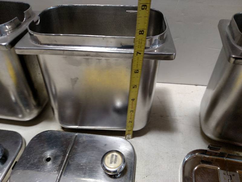 lot 226 image: (3) Stainless Steel Cans & Lids ...
