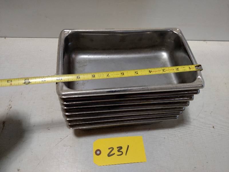 lot 231 image: (7) Stainless Steel Serving Pans...