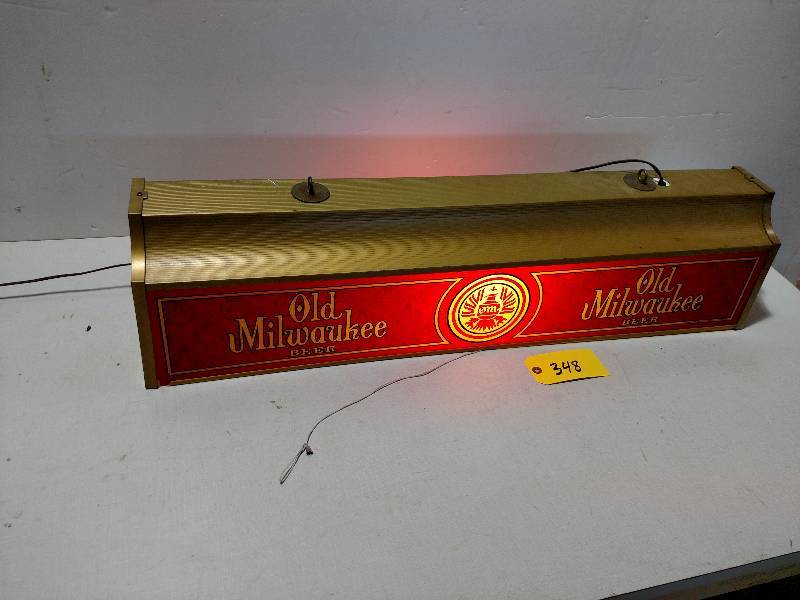 lot 348 image: Old Milwaukee Sign, 38x9x9, Works...