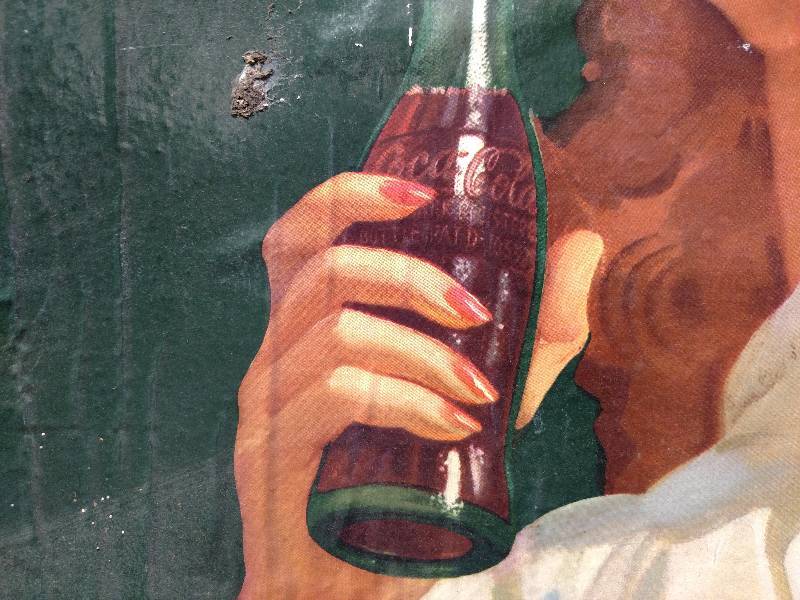lot 350 image: Coca-Cola Cardboard Sign (Cut-Off &...