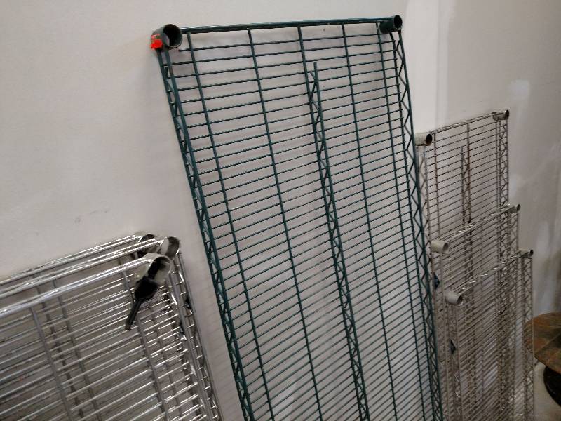 lot 369 image: Asstd Wire Shelves & Rack Posts...