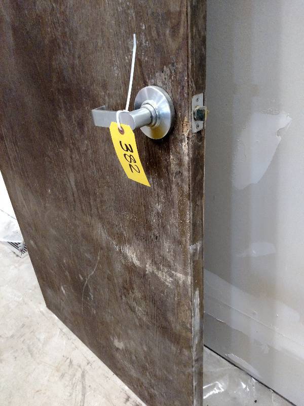 lot 382 image: Solid Wood Door with Window, 36x83....