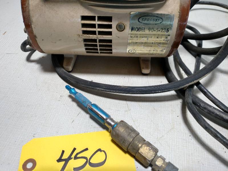 lot 450 image: Sprayit 90-5-236 Air Compressor, Wo...