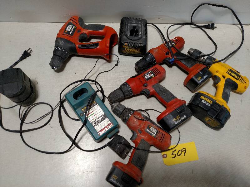 lot 509 image: Asstd Cordless Tools, Unknown Cond...