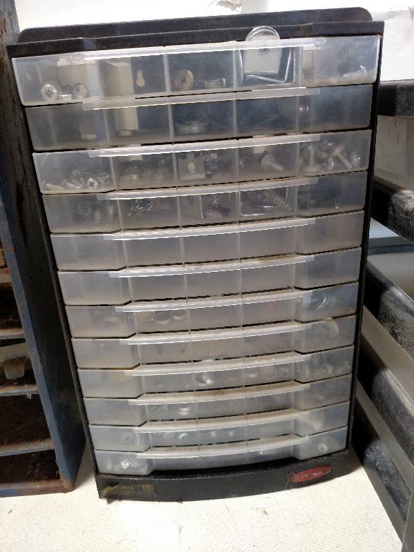 lot 571 image: (3) Parts Drawer Cabinets with Hard...