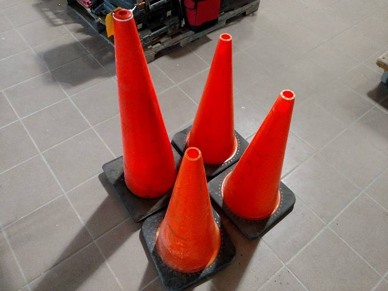 lot 586 image: (4) Safety Cones, 36 & 28...