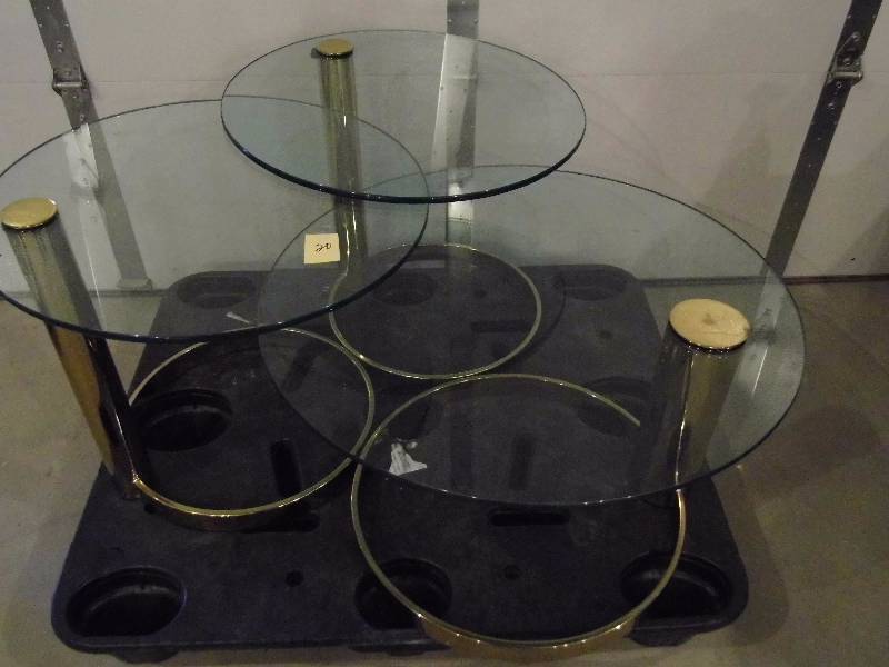 lot 20 image: 3 Round Glass Tables