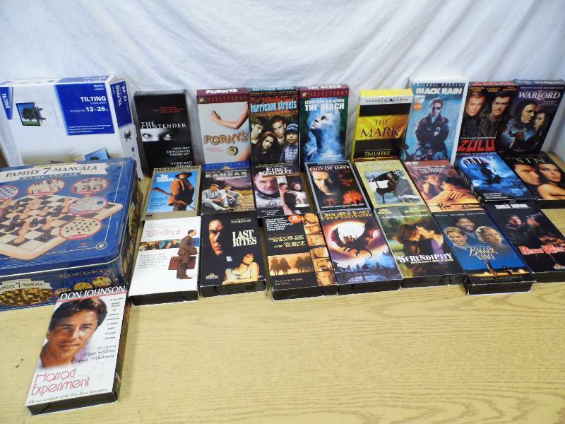 lot 79 image: TV Mount - VHS - Games