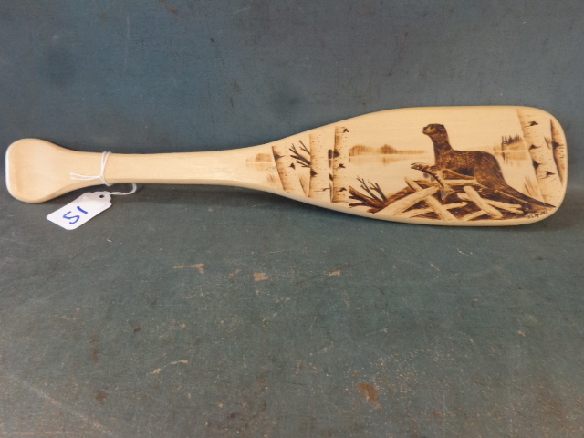 lot 51 image: Wood Decorated Paddle