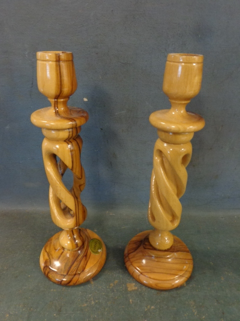 lot 56 image: Wood Candle Holders