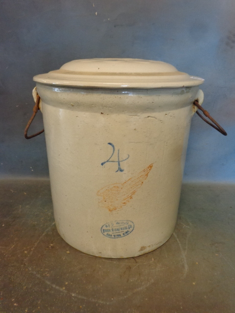 lot 5 image: Red Wing Crock with Lid