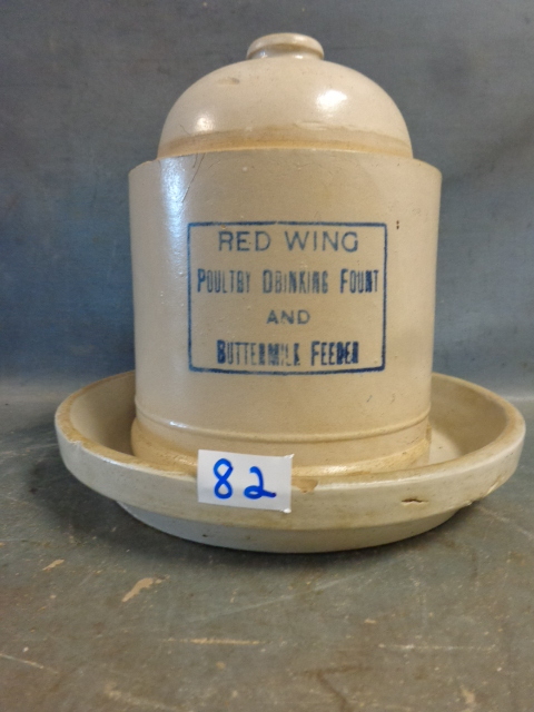 lot 82 image: Red Wing Poultry Drinking Fountain or Buttermilk Feeder