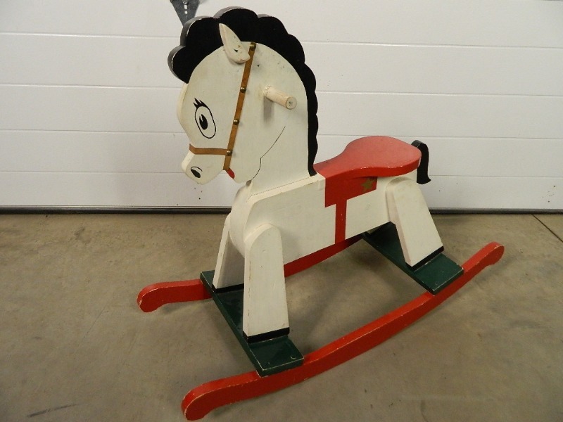 lot 214 image: Old Wood Rocking Horse