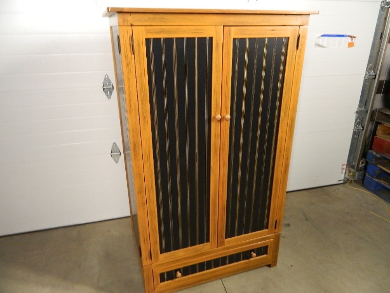 lot 25 image: Beautiful Large Armoire Chest Handcrafted By Wooden Man