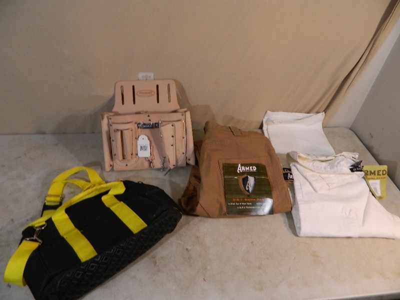 lot 131 image: New Work Jeans, Tool Pouch, Bag