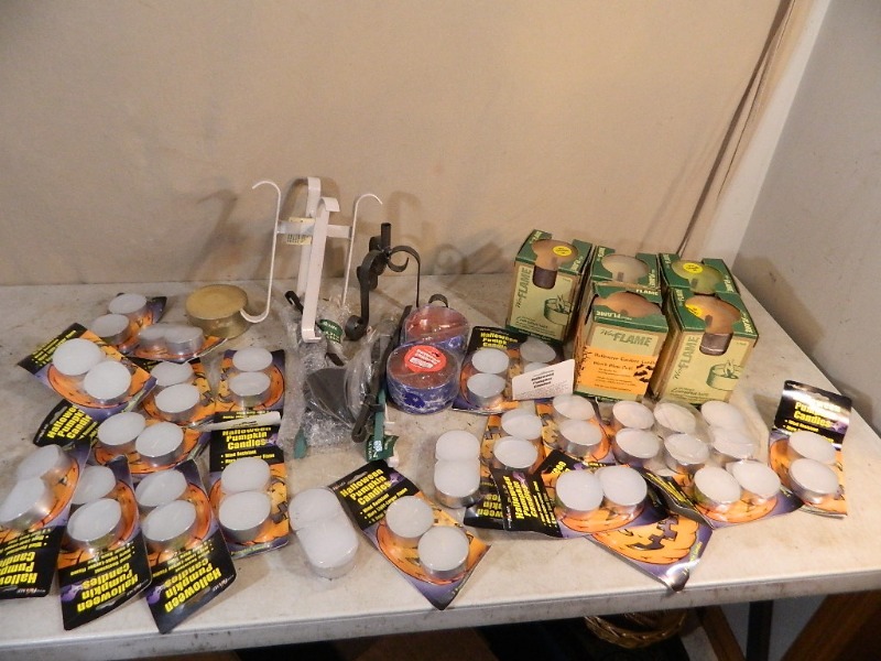 lot 166 image: Pumpkin Candles, Citronella Candles, Stands, etc