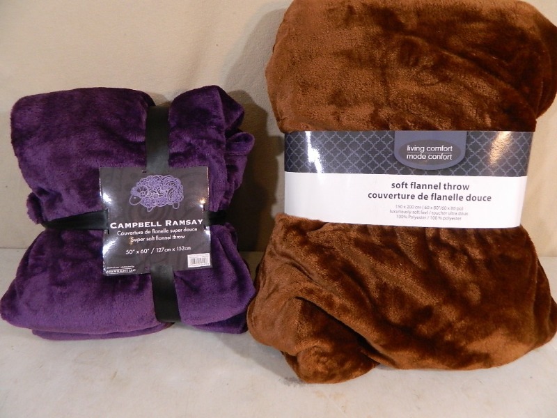 lot 205 image: 2 New Super Soft Throws