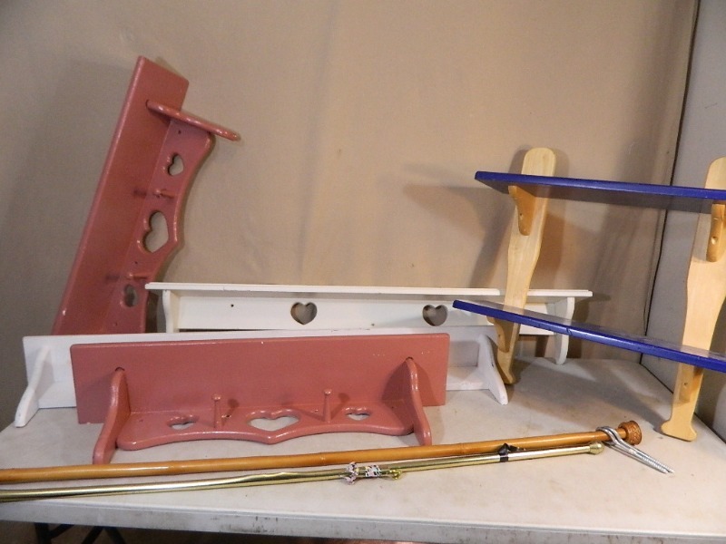 lot 223 image: Shelves and Curtain Rods