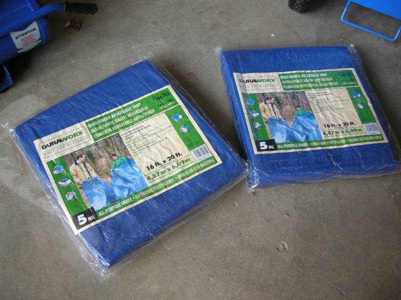 lot 23 image: 2 Duraworx 16 x 20 Tarps
