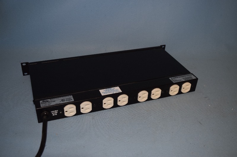 lot 39 image: Middle Atlantic Rack-Mount Power 15-Amp 9-Outlet AC SurgeSpike Suppressor & EMI Filtering