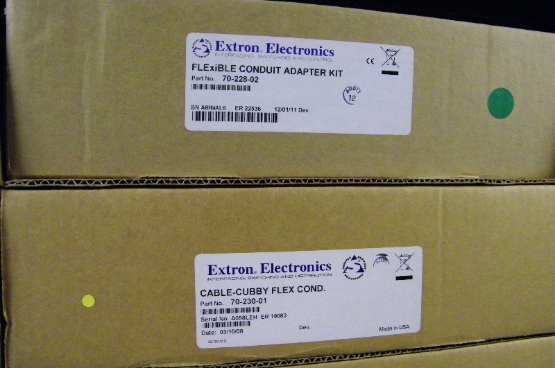 lot 47 image: HUGE Lot of New Extron Cable Cubby & Flexible Conduit Adapter Kits