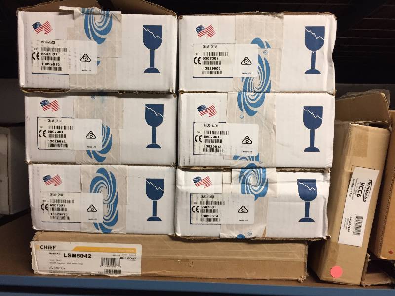 lot 76 image: Large 8 Shelf Lot of Miscellaneous Audio, Video & Control System Items - Mostly New