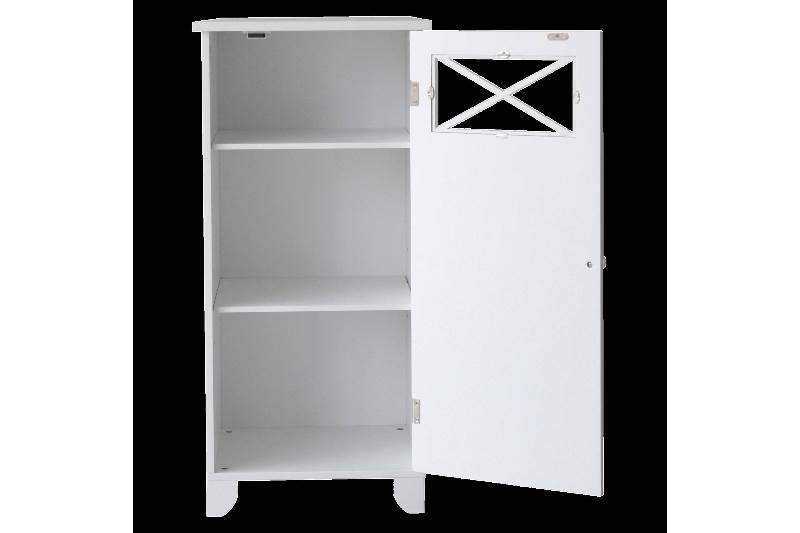 lot 5 image: New In Box Dawson Floor Cabinet with 1 Door White - Elegant Home Fashions