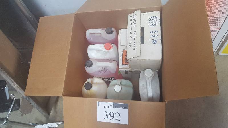 lot 392 image: AntifreezeCoolant, Wood Glue, Fabric Softener, Valterra Waste System Pump, Electric Supplies