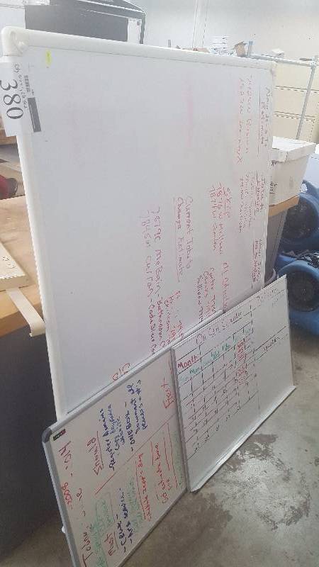 lot 380 image: Lot of (3) White Dry Erase Boards