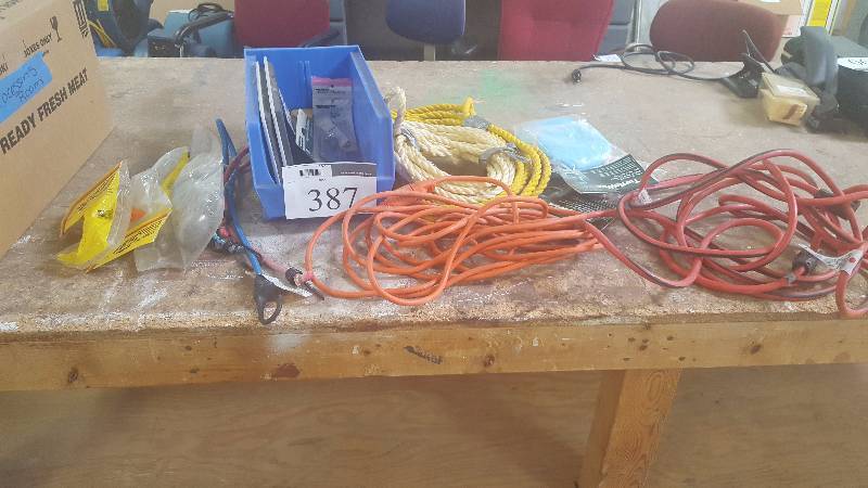 lot 387 image: Extension Cords, Ropes, Wax Applicators, Buffer Pads