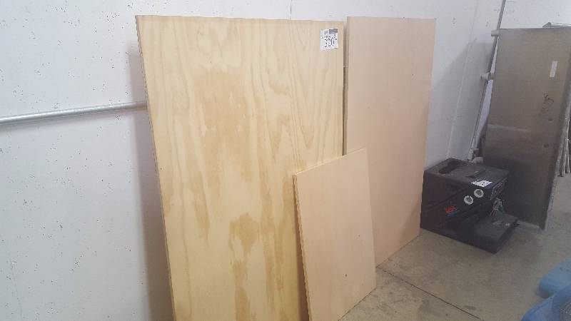 lot 320 image: Lot of (3) Sheets of 34in. Plywood
