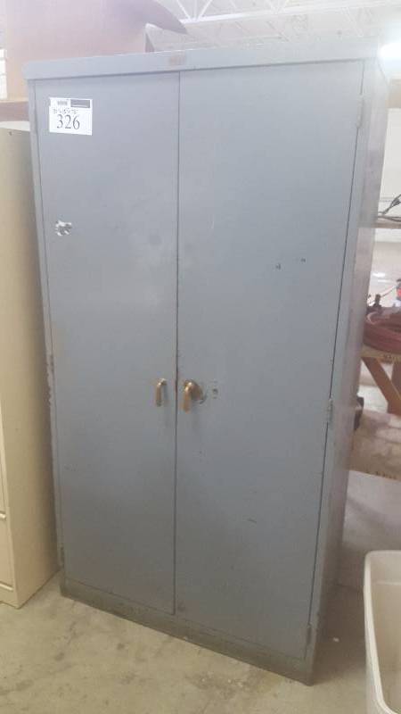 lot 326 image: Allsteel 2-Door 5-Shelf Metal Storage Cabinet