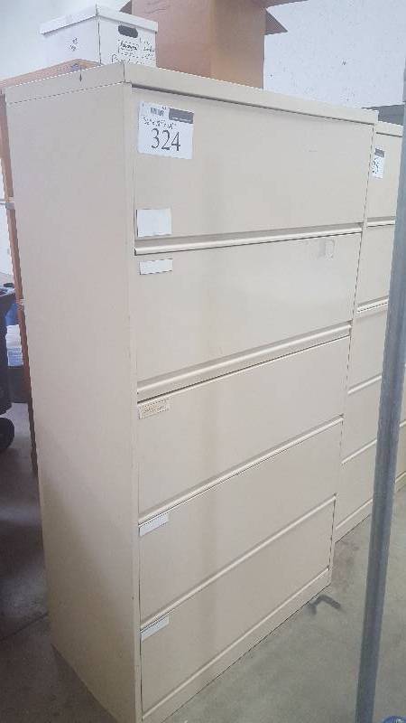 lot 324 image: 5-Drawer Metal Lateral File Cabinet