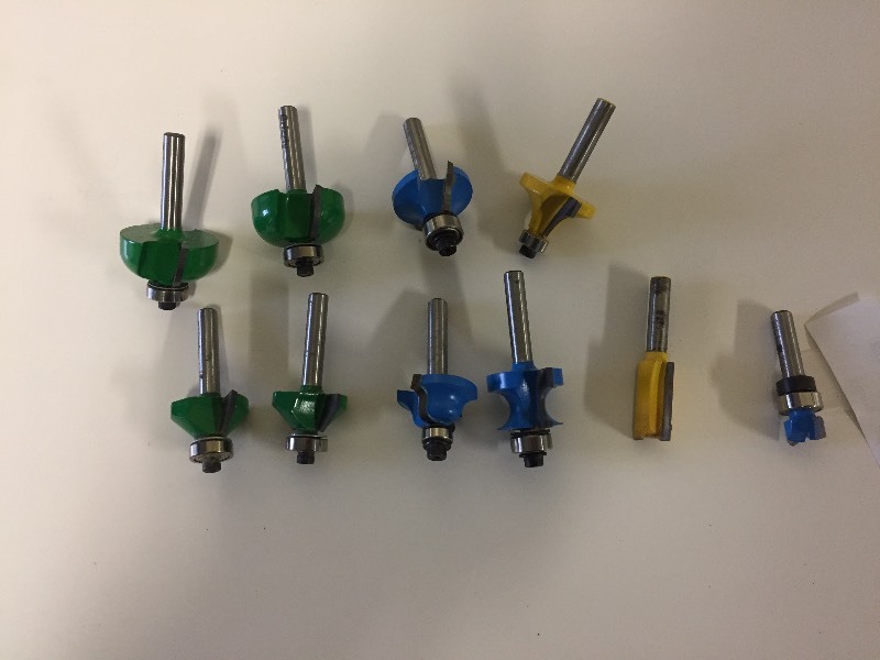 lot 64 image: 10 Router Bits - Rockler Grizzley