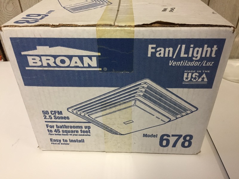 lot 68 image: Broan FanLight Model 678 50 CFM
