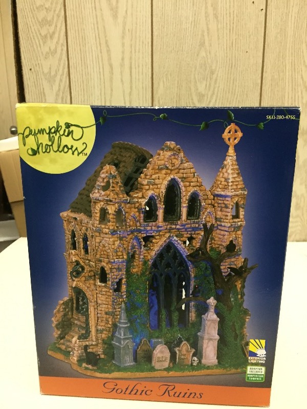 lot 88 image: PUMPKIN HOLLOW Halloween Village Gothic Ruins