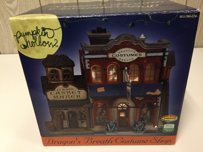 lot 91 image: PUMPKIN HOLLOW Halloween Village Dragons Breath Costume Shop