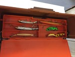 Adventurer Flambeau 1986 Fishing Tackle Box full of Tackle, Vintage  Fishing Equipment, Antique Oil Lamps, Copper Fittings, Oneida Bow, Lemax  Halloween Village