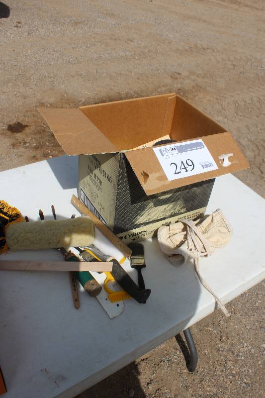 lot 249 image: Yard Hand Tools, Paint Rollers, Paint Brushes