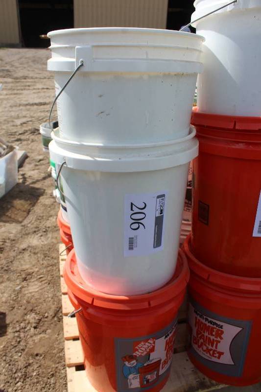 lot 206 image: Lot of (3) Buckets of Fish Tank Gravel