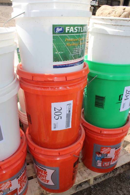 lot 205 image: Lot of (3) Buckets of Fish Tank Gravel
