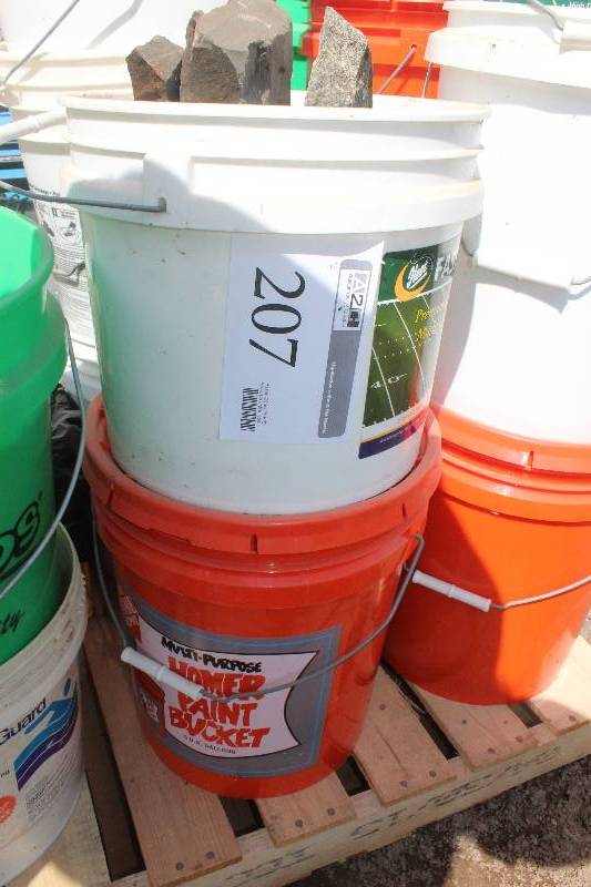 lot 207 image: Lot of (2) Buckets of Fish Tank Gravel, Medium Main Rocks