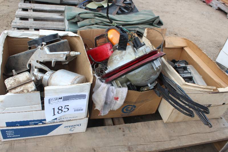 lot 185 image: Lot of (4) Boxes of Speakers, Headlights, Misc