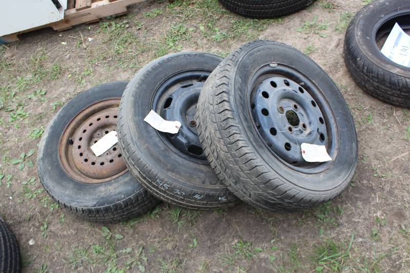 lot 138 image: Lot of (3) BF Goodrich Rimera P18570R14 Tires w Wheels From VW