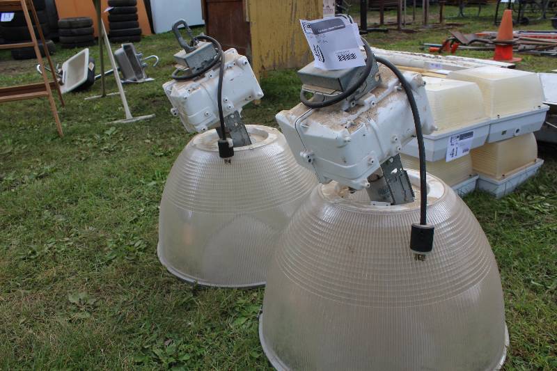 lot 40 image: Lot of (2) Commercial Overhead Dome Lights w Ballasts