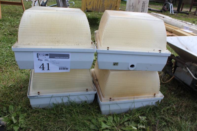 lot 41 image: Lot of (4) Commercial Wall Mount Square Lights