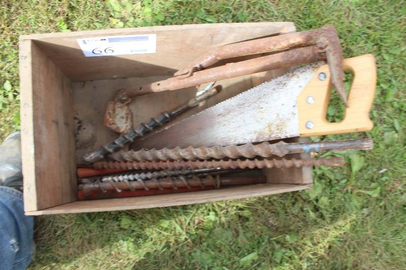 lot 66 image: Box Lot of Drill Bits, Hand Saw
