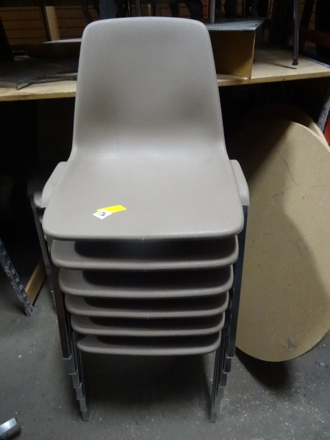 9 Metal Framed Stack Chairs
